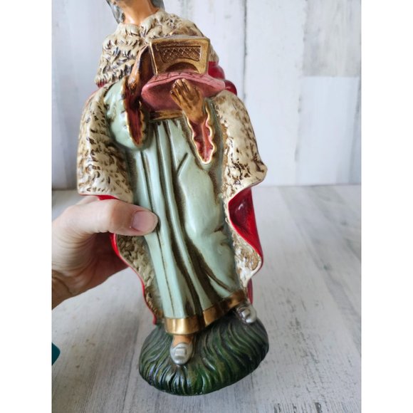 Vintage fontanini paper mache wiseman nativity village Xmas religious statue lar - Picture 8 of 9